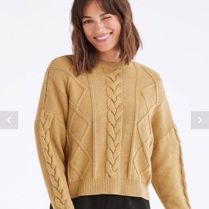 SOLD | Vetta Capsule Cropped Cable Knit Sweater, Ochre, Small